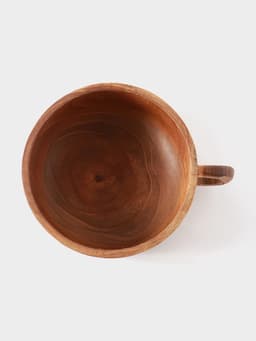 Миска с ручкой, 14×17×7 см, тиковое дерево