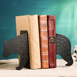 Держатель - подставка для книг «Медведь», набор 2 шт., чёрный