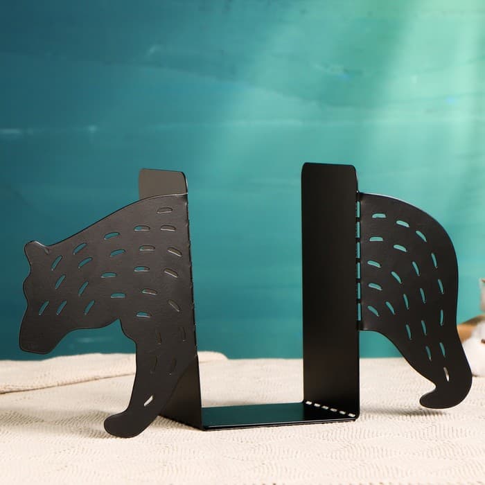 Держатель - подставка для книг «Медведь», набор 2 шт., чёрный