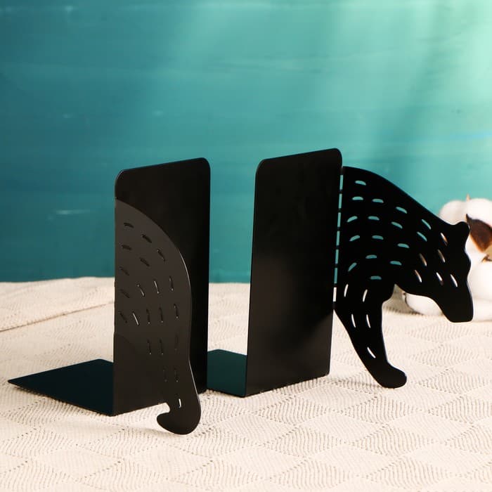 Держатель - подставка для книг «Медведь», набор 2 шт., чёрный