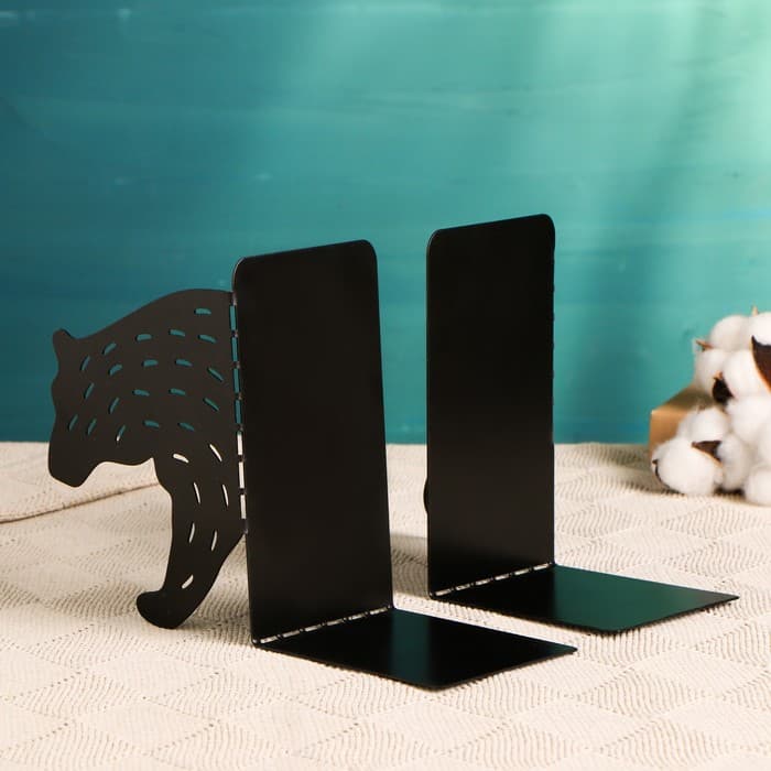 Держатель - подставка для книг «Медведь», набор 2 шт., чёрный