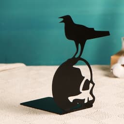 Держатель - подставка для книг «Ворон на черепе», чёрный