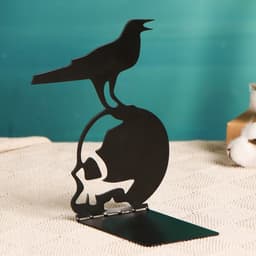 Держатель - подставка для книг «Ворон на черепе», чёрный