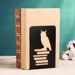 Держатель-подставка для книг «Сова на книгах», набор 2 шт., черный