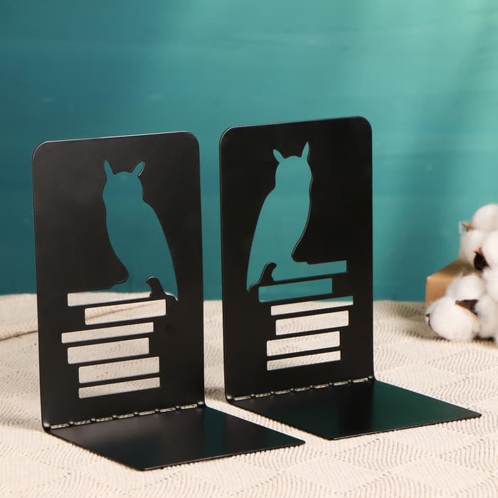 Держатель-подставка для книг «Сова на книгах», набор 2 шт., черный