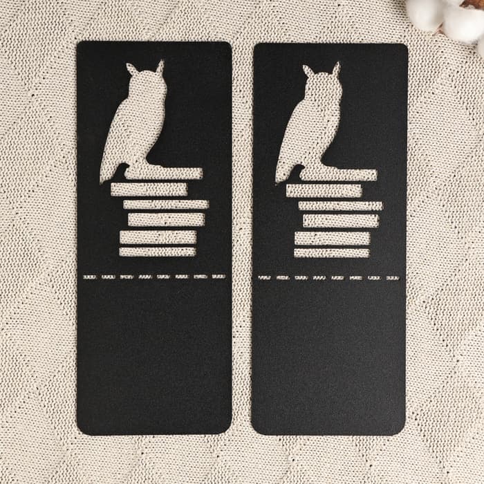 Держатель-подставка для книг «Сова на книгах», набор 2 шт., черный