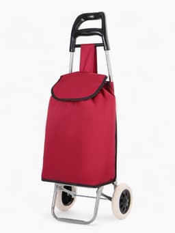 Сумка-тележка хозяйственная на шнуре, 28×18×94 см, бордовая