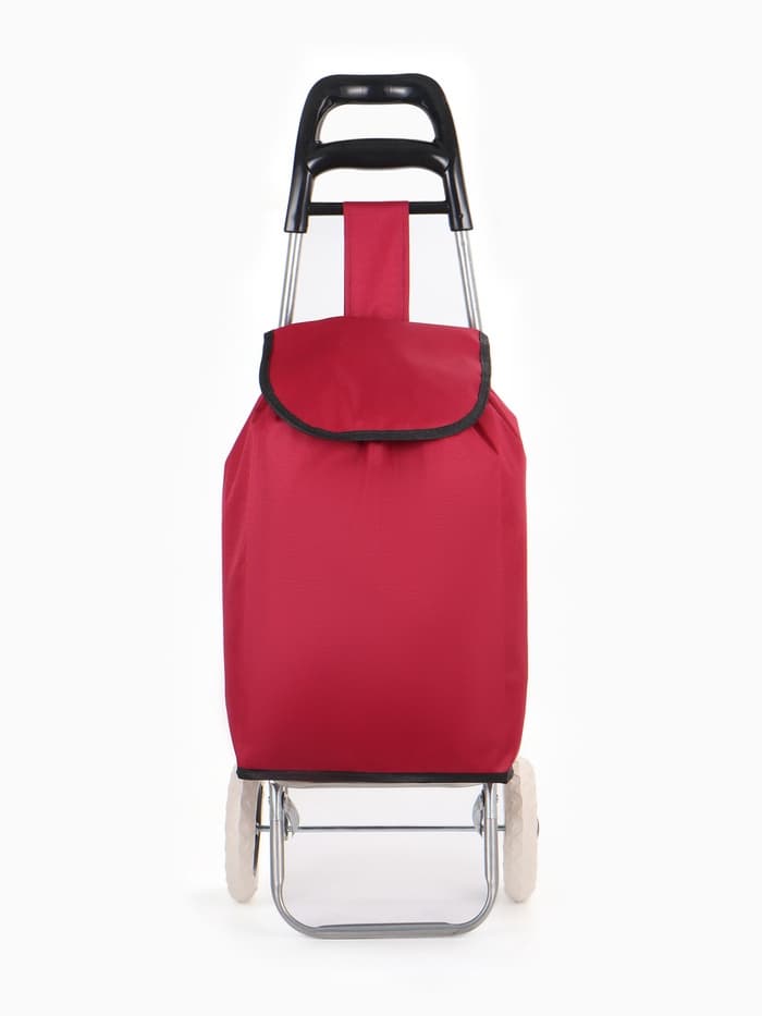Сумка-тележка хозяйственная на шнуре, 28×18×94 см, бордовая