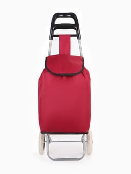 Сумка-тележка хозяйственная на шнуре, 28×18×94 см, бордовая