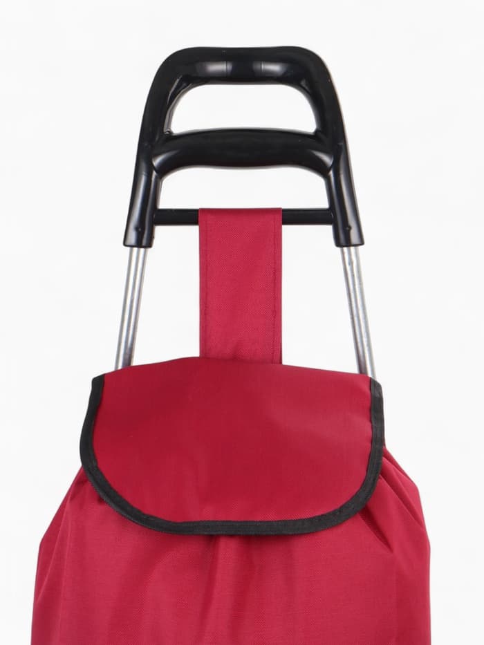Сумка-тележка хозяйственная на шнуре, 28×18×94 см, бордовая
