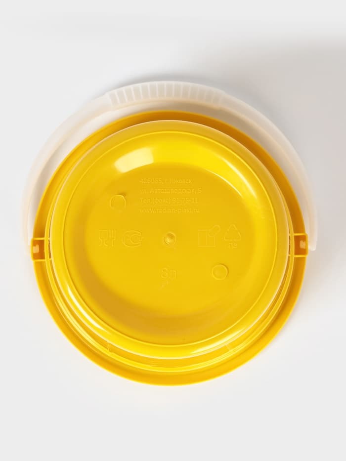 Ведро с крышкой «Евро», 8 л, d=26 см, h=25.2 см, МИКС