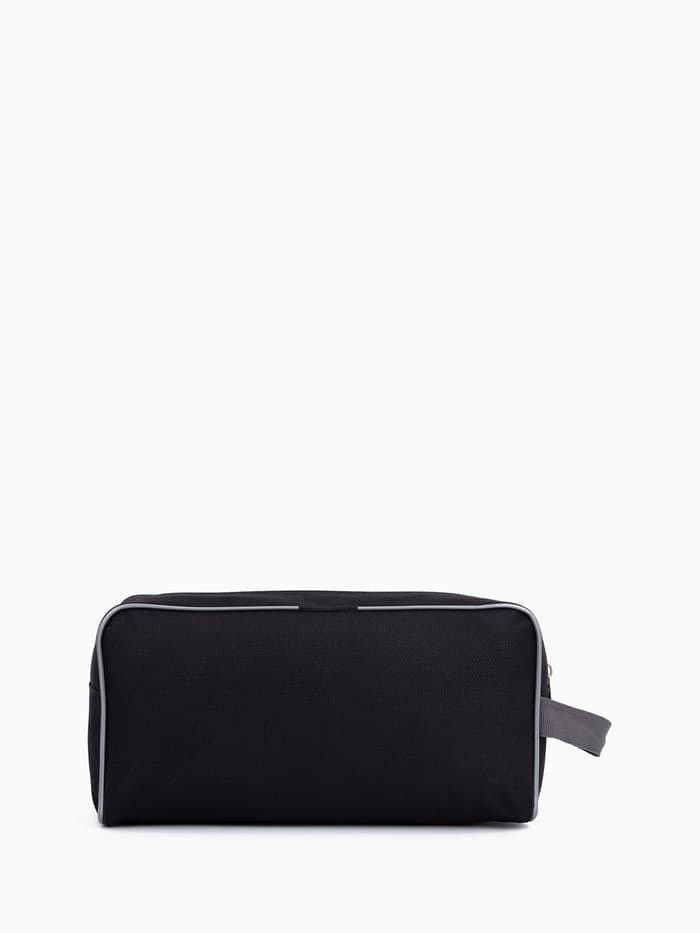 Косметичка на молнии дорожная, мужская, с ручкой, средний размер, чёрная