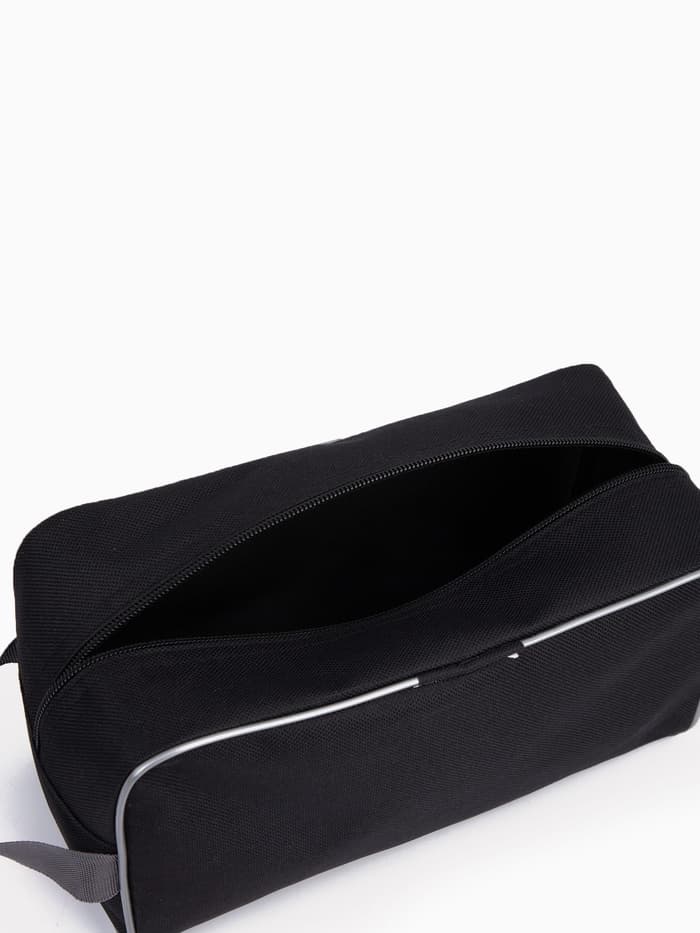 Косметичка на молнии дорожная, мужская, с ручкой, средний размер, чёрная