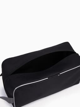 Косметичка на молнии дорожная, мужская, с ручкой, средний размер, чёрная