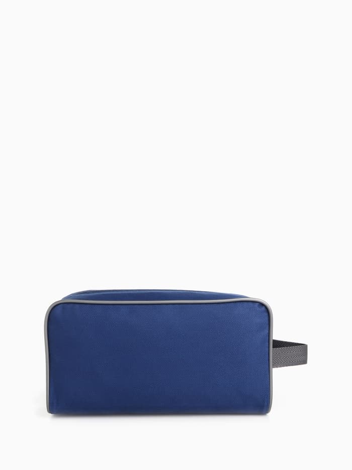 Косметичка на молнии дорожная, мужская, с ручкой, средний размер, синяя