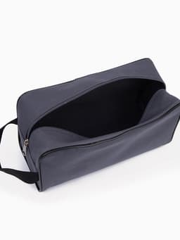 Косметичка на молнии дорожная, мужская, с ручкой, средний размер, тёмно-серая