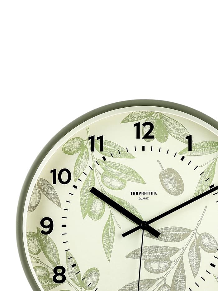 Часы настенные классические «Цветы», d=30.5 см, зелёные