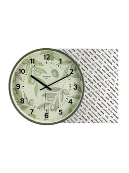 Часы настенные классические «Цветы», d=30.5 см, зелёные