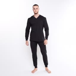 Термобельё мужское НАЧЁС (лонгслив/кальсоны), размер 50, чёрное