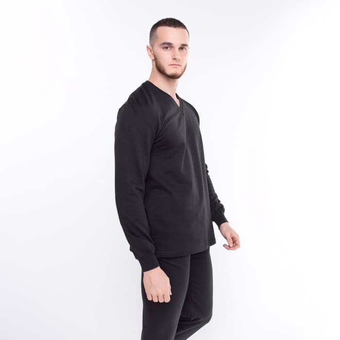 Термобельё мужское НАЧЁС (лонгслив/кальсоны), размер 50, чёрное