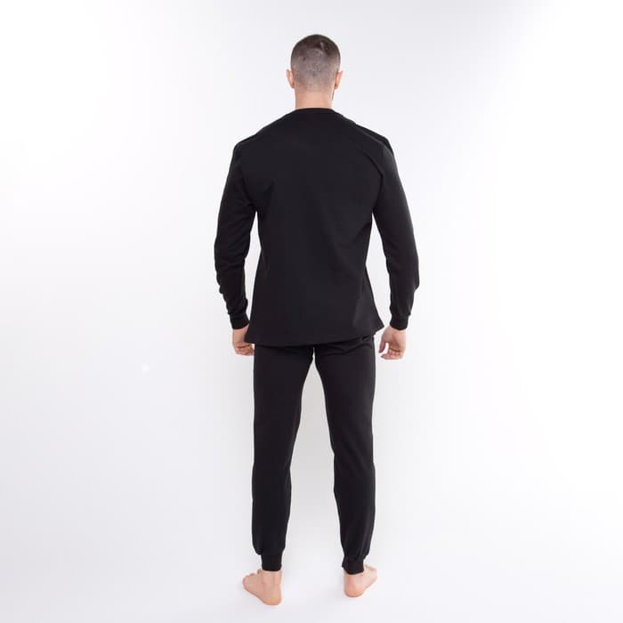 Термобельё мужское НАЧЁС (лонгслив/кальсоны), размер 50, чёрное