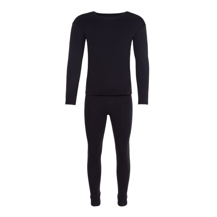 Термобельё мужское НАЧЁС (лонгслив/кальсоны), размер 50, чёрное