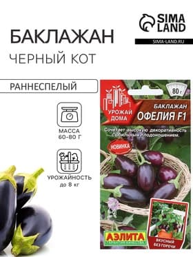 Семена Баклажан «Офелия», F1, 5 шт., «Аэлита»