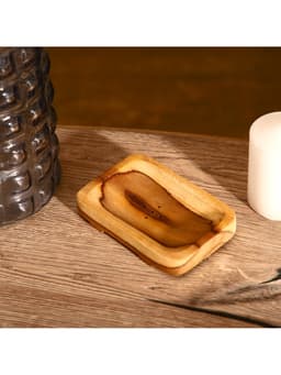 Мыльница, 12×8×2 см, тиковое дерево