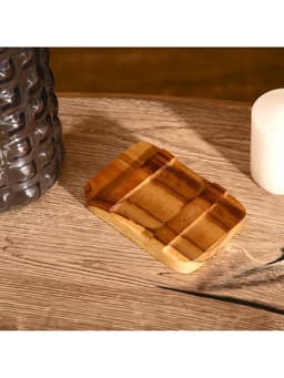 Мыльница, 12×8×2 см, тиковое дерево