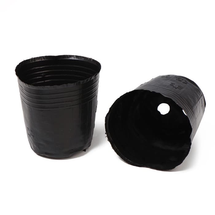 Пакет для рассады, 300 мл, d=7.5 см, h=8 см, полиэтилен, толщина 50 мкм, чёрный, Greengo