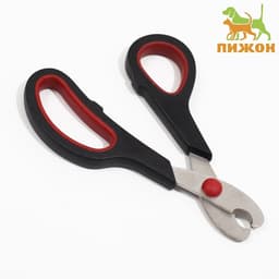 Ножницы-когтерезы средние, 13.5×6.5×0.8 см, с упором для пальца, эконом, цвет МИКС