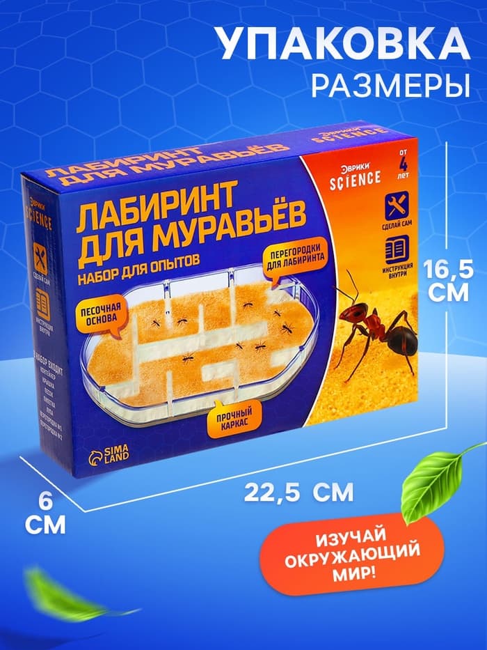 Набор для опытов «Лабиринт для муравьёв»