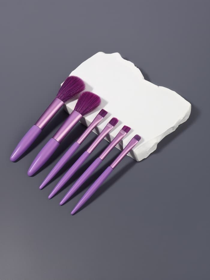Набор кистей для макияжа COLOR POWER, 6 шт., фиолетовый