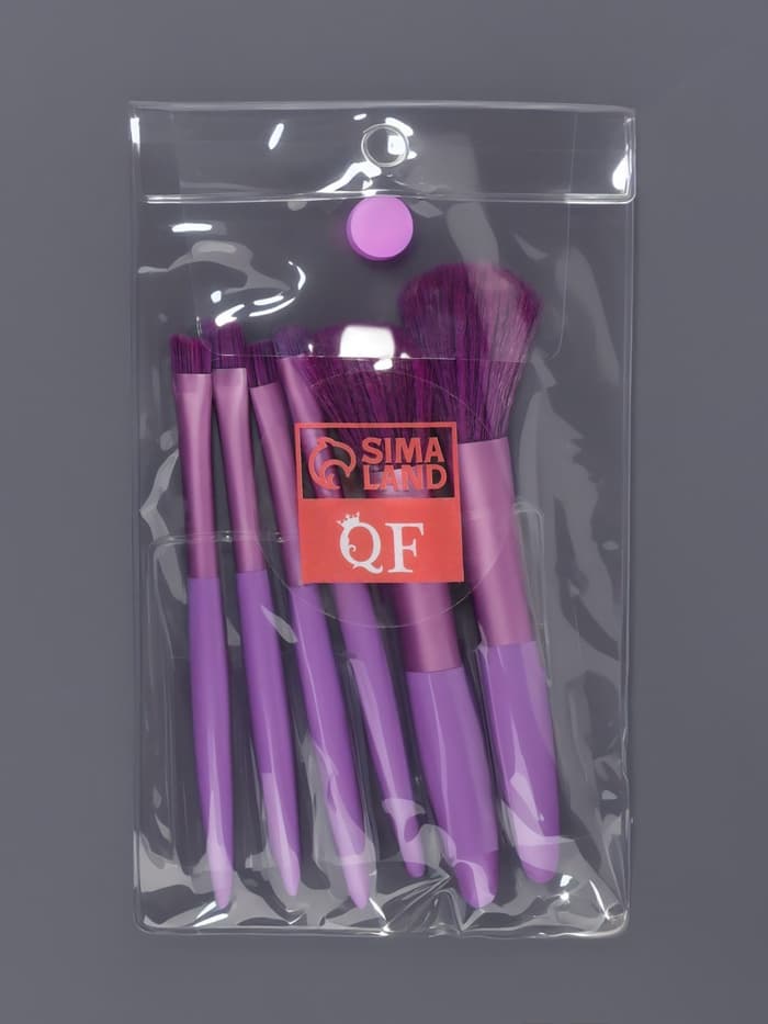 Набор кистей для макияжа COLOR POWER, 6 шт., фиолетовый