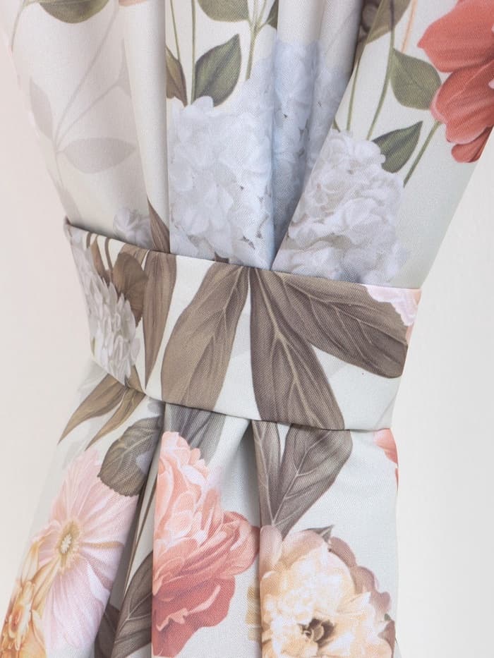 Шторы для кухни с подхватами «Этель. Цветущий сад» 145×180 см, комплект - 2 шт.