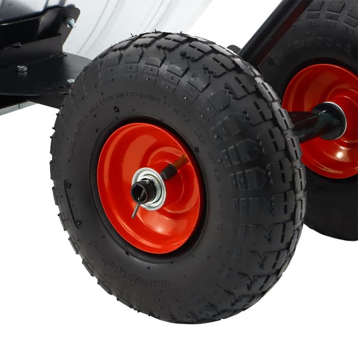 Движок для уборки снега, оцинкованный ковш 43×75 см, металлическая планка, на колёсах, металлический черенок, с ручкой