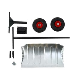 Движок для уборки снега, оцинкованный ковш 43×75 см, металлическая планка, на колёсах, металлический черенок, с ручкой