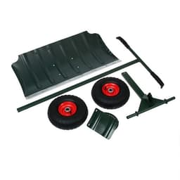 Движок для уборки снега, оцинкованный ковш 43×75 см, металлическая планка, на колёсах, металлический черенок, с ручкой