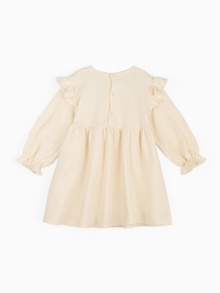 Комплект для девочки (платье, повязка) «Крошка Я» BASIC LINE, рост 62-68 см, молочное