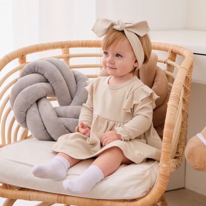 Комплект для девочки (платье, повязка) «Крошка Я» BASIC LINE, рост 68-74 см, молочное