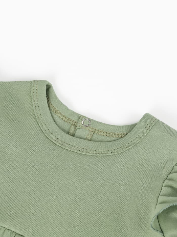 Комплект для девочки (платье, повязка) «Крошка Я» BASIC LINE, рост 62-68 см, зелёное