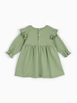 Комплект для девочки (платье, повязка) «Крошка Я» BASIC LINE, рост 62-68 см, зелёное