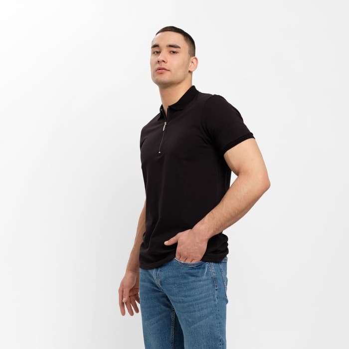 Футболка поло мужская MINAKU: Basic line, размер 46, чёрная