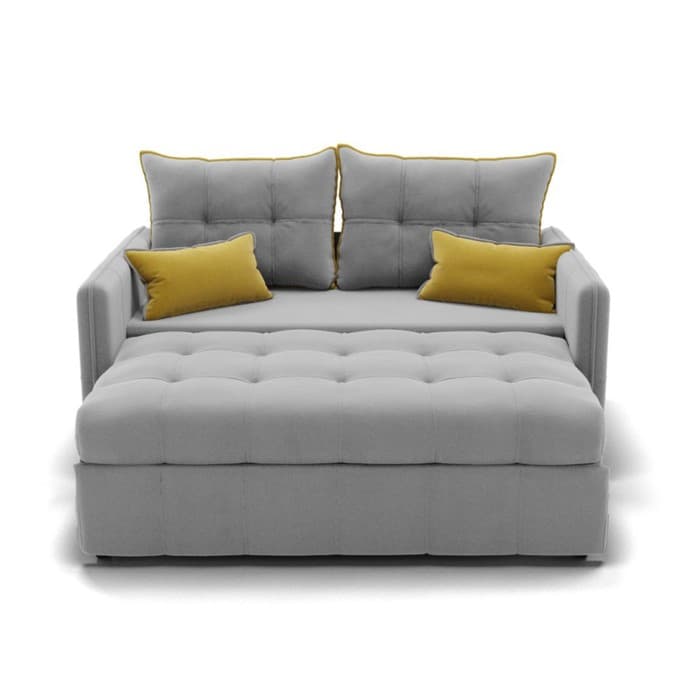 Диван прямой «Палермо», механизм выкатной, велюр, цвет селфи 15/подушки 08