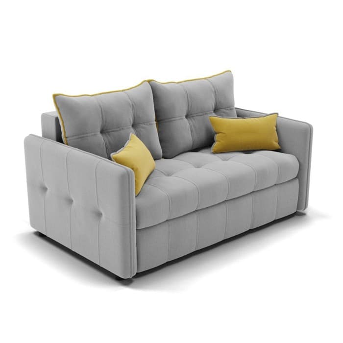 Диван прямой «Палермо», механизм выкатной, велюр, цвет селфи 15/подушки 08