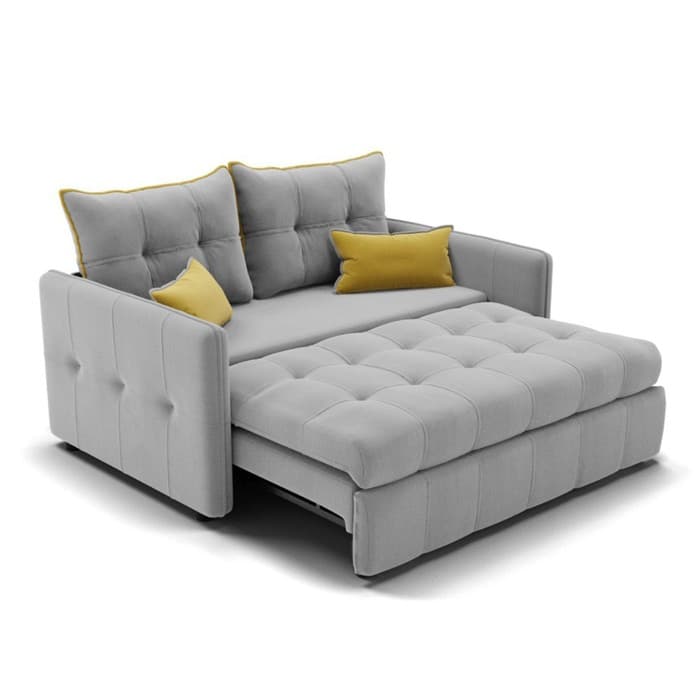 Диван прямой «Палермо», механизм выкатной, велюр, цвет селфи 15/подушки 08