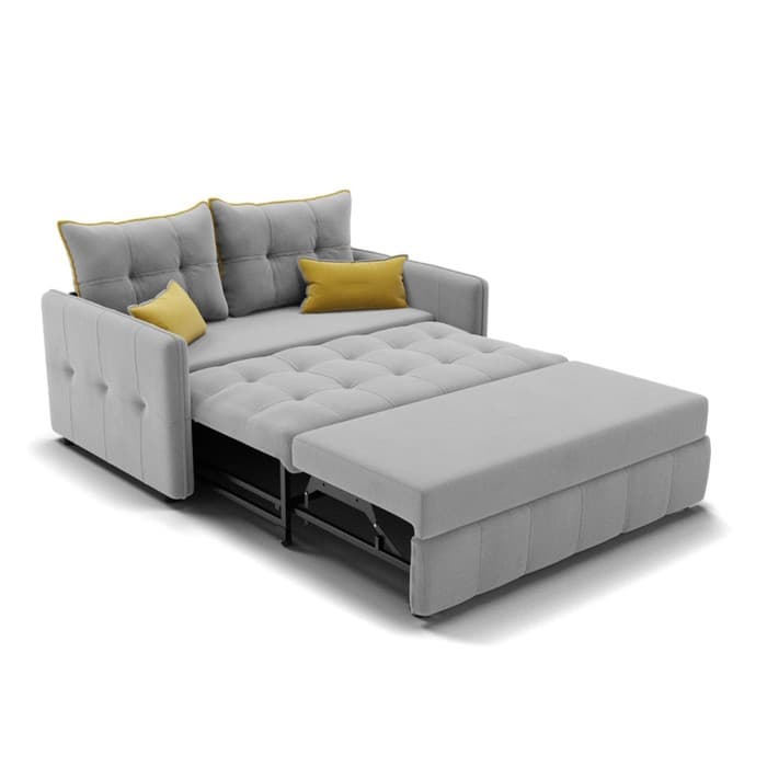 Диван прямой «Палермо», механизм выкатной, велюр, цвет селфи 15/подушки 08