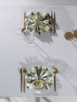 Набор салфеток с декоративными кольцами «Этель» Camellia, 40×40 см - 2 шт., 100% хлопок, саржа