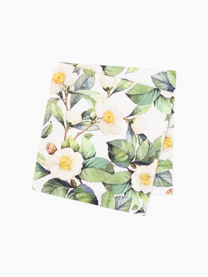 Набор салфеток с декоративными кольцами «Этель» Camellia, 40×40 см - 2 шт., 100% хлопок, саржа