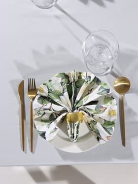 Набор салфеток с декоративными кольцами «Этель» Camellia, 40×40 см - 2 шт., 100% хлопок, саржа